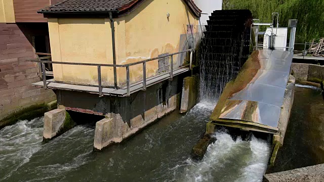 Watermill on river saale, Diebach, Hammelburg, District Bad Kissingen, Fränkische saale, Bavaria, Germany视频素材