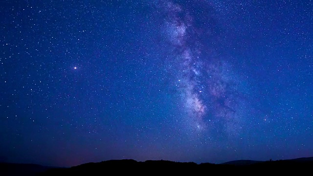 4K:在午夜移动的银河，从日落到黎明视频素材