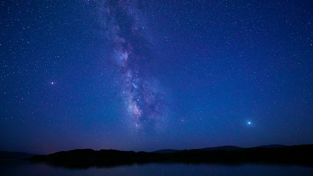 4K:在午夜移动的银河，从日落到黎明视频素材