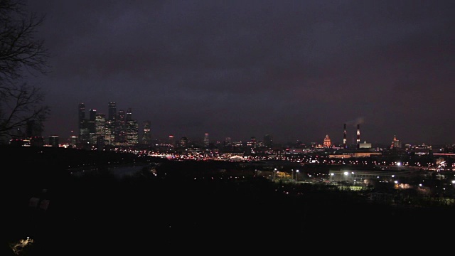 莫斯科夜景全景视频素材