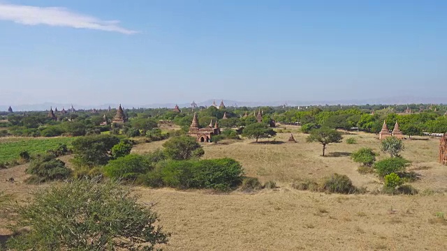 蒲甘的寺庙全景景观视频素材