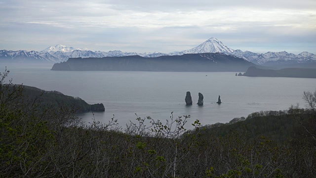 美丽的海景——堪察加半岛太平洋海岸视频素材