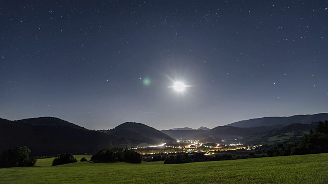 乡村的星空和月光时光流逝视频素材