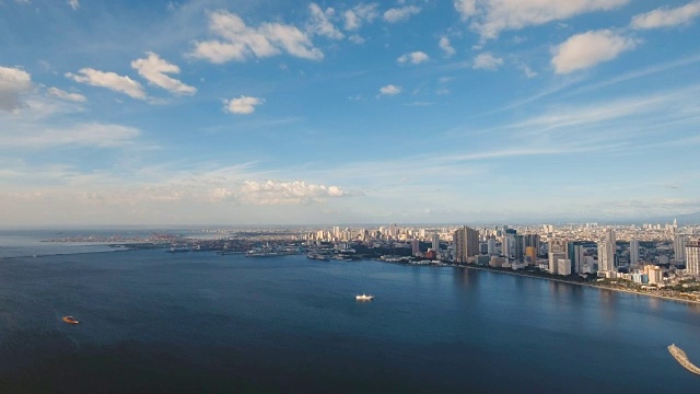 有摩天大楼和建筑物的空中城市。菲律宾,马尼拉马卡迪视频素材