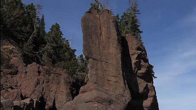 加拿大的天空和云在霍普韦尔岩石倾斜视频素材