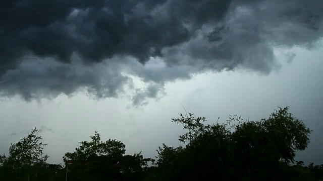 暴风雨期间天空乌云密布视频素材