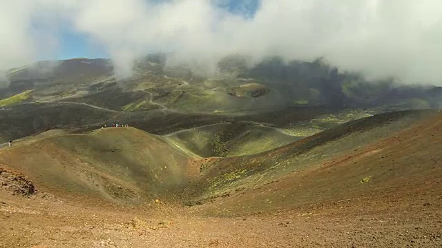 意大利西西里岛埃特纳火山上的西尔维斯特里·Superiori火山口视频素材