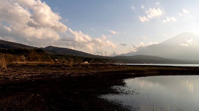 富士山上的山中湖视频素材