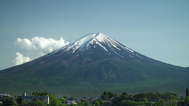 从川口湖看富士山，缩小视频素材