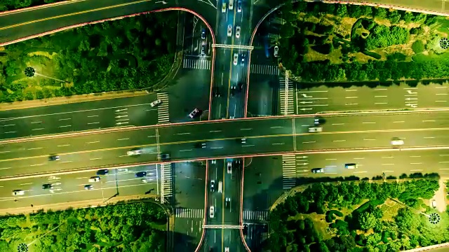 高速公路空中延时视频素材