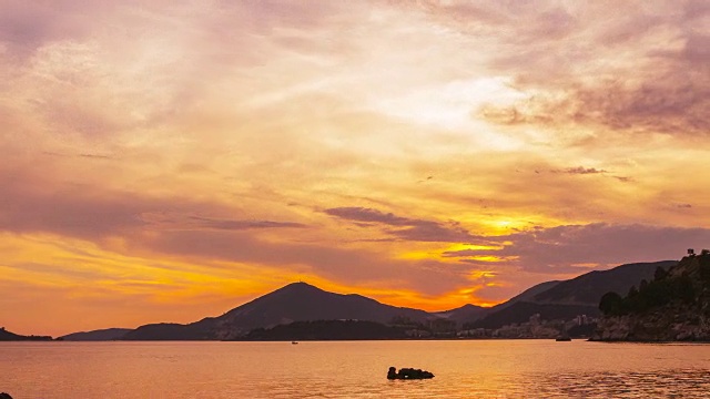 时光流逝，亚得里亚海海岸线上，黑山布达瓦市附近，美丽的海景视频素材