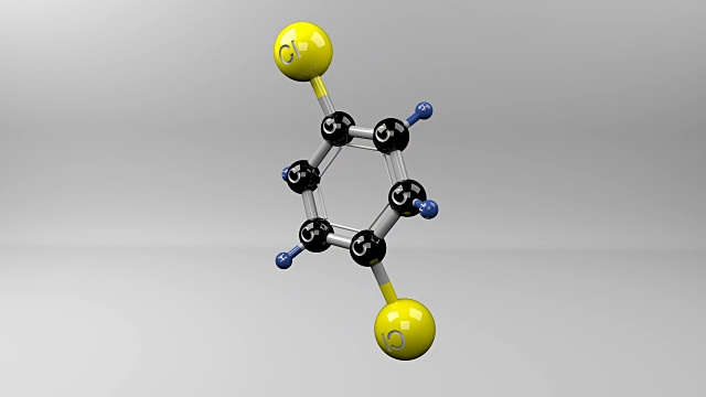 对二氯苯分子。视频素材