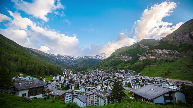 泽马特村地标时光流逝视频素材