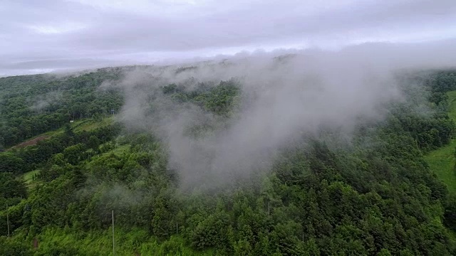 美国宾夕法尼亚州卡本县，阿巴拉契亚，波科诺斯山上空的低云。视频素材