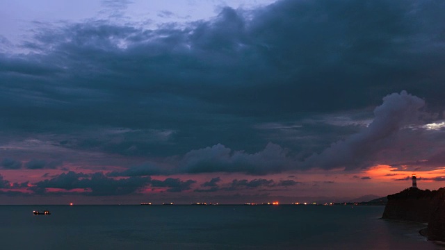 北海上空夜幕的流逝。视频素材