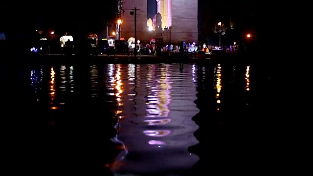 德里印度门，夜景视频素材