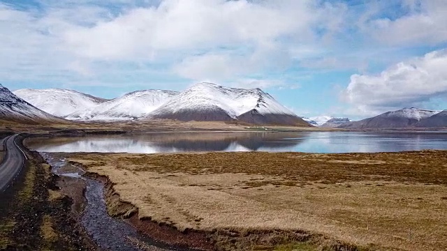 冰岛snaefellness半岛峡湾鸟瞰图视频素材