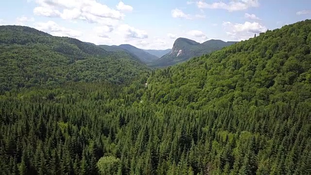 夏季北方自然森林和山地鸟瞰图视频素材