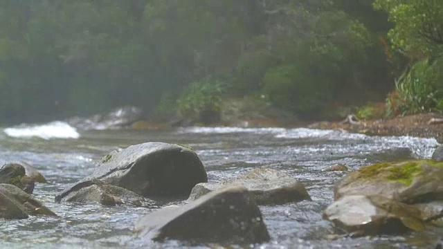 瀑布撞击岩石视频下载