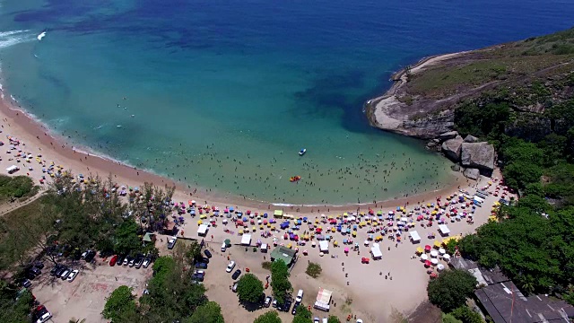 天堂海滩，美丽的海滩，世界各地美妙的海滩，格鲁马里海滩，巴西里约热内卢视频素材