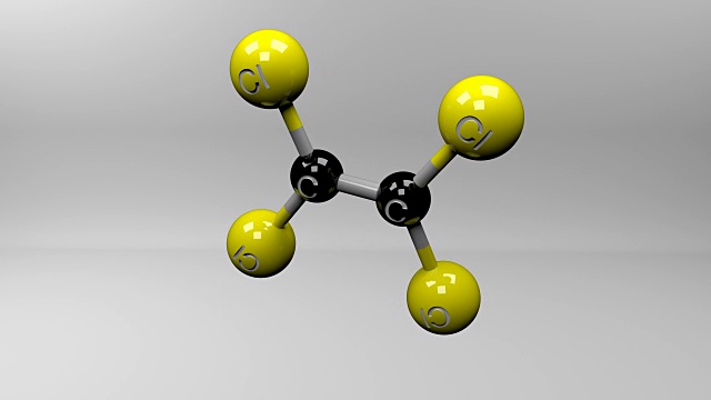 四氯乙烯的分子。视频素材