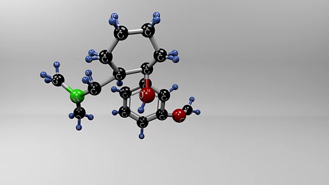 曲马多分子。视频素材