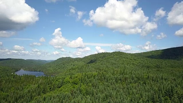 夏季北方自然森林和山地鸟瞰图视频素材