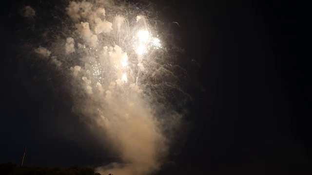 五颜六色，美丽的烟花在夜空中爆炸。视频素材