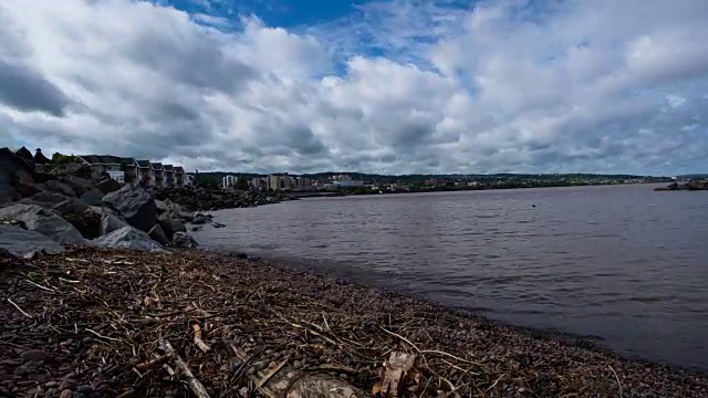 时间流逝在湖苏必利尔湖-云景视频素材