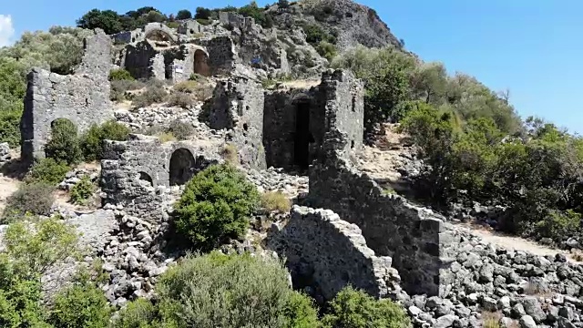 来自Oludeniz的圣尼古拉斯岛。Fethiye,土耳其。视频素材