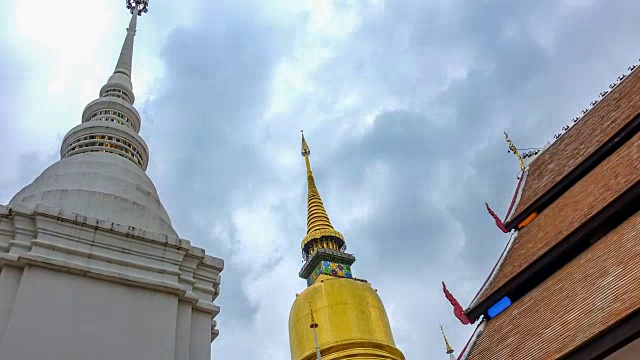 时间流逝:泰国清迈的宣道寺(变焦镜头)视频素材