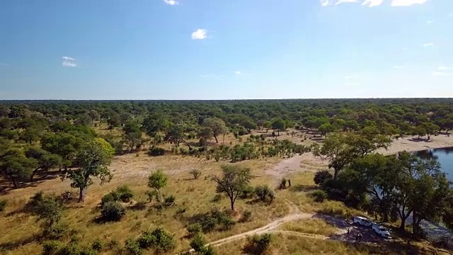 纳米比亚南布瓦的空中非洲河流景观视频素材