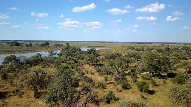 纳米比亚南布瓦的空中非洲河流景观视频素材