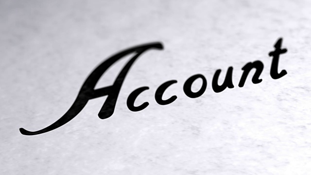 页面上的“Account”。循环镜头有4K分辨率。视频素材