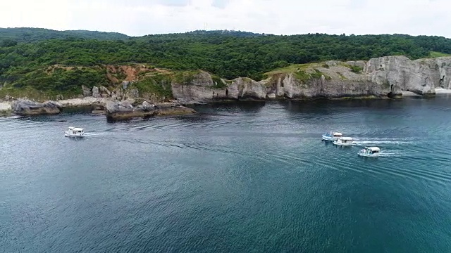 海湾游船-无人机视频素材