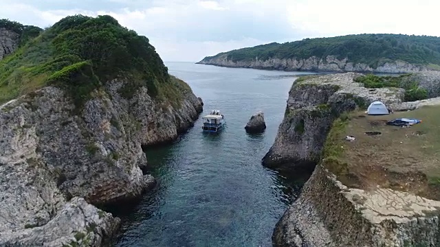 海湾游船-无人机视频素材