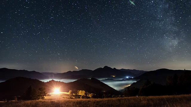 银河在星空景观时光流逝视频素材