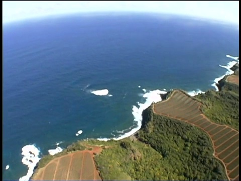 鸟瞰图哈纳海岸，毛伊岛，夏威夷视频素材