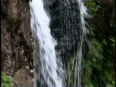 瀑布流水的特写镜头。视频素材