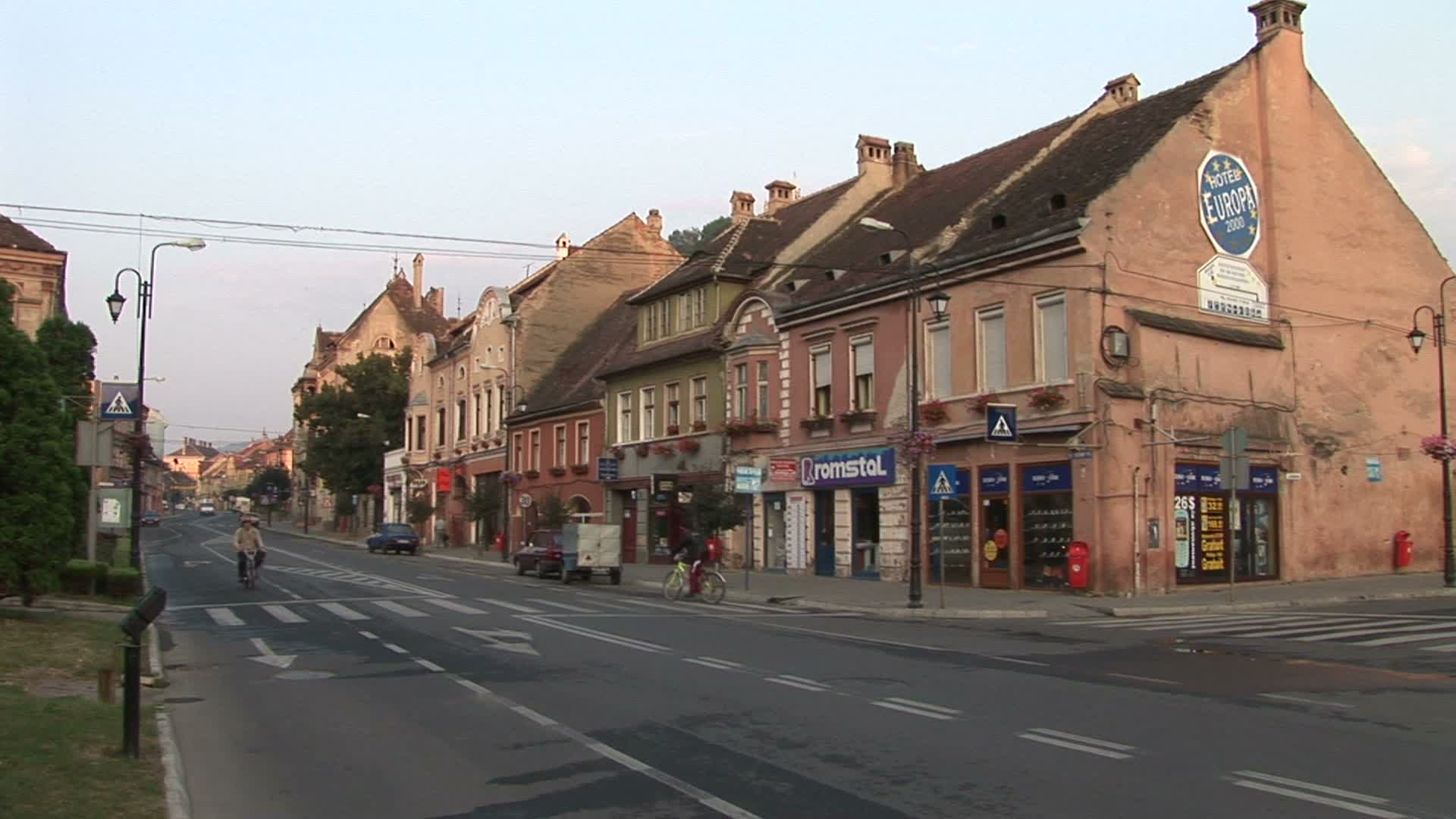 罗马尼亚Sighisoara Transylvania的SighisoaraView街道视频下载