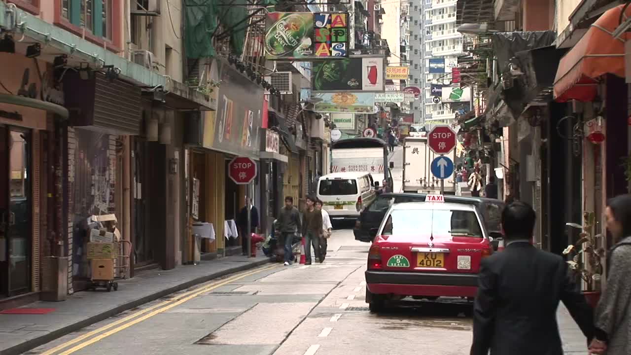 中国香港的城市街道视图视频素材