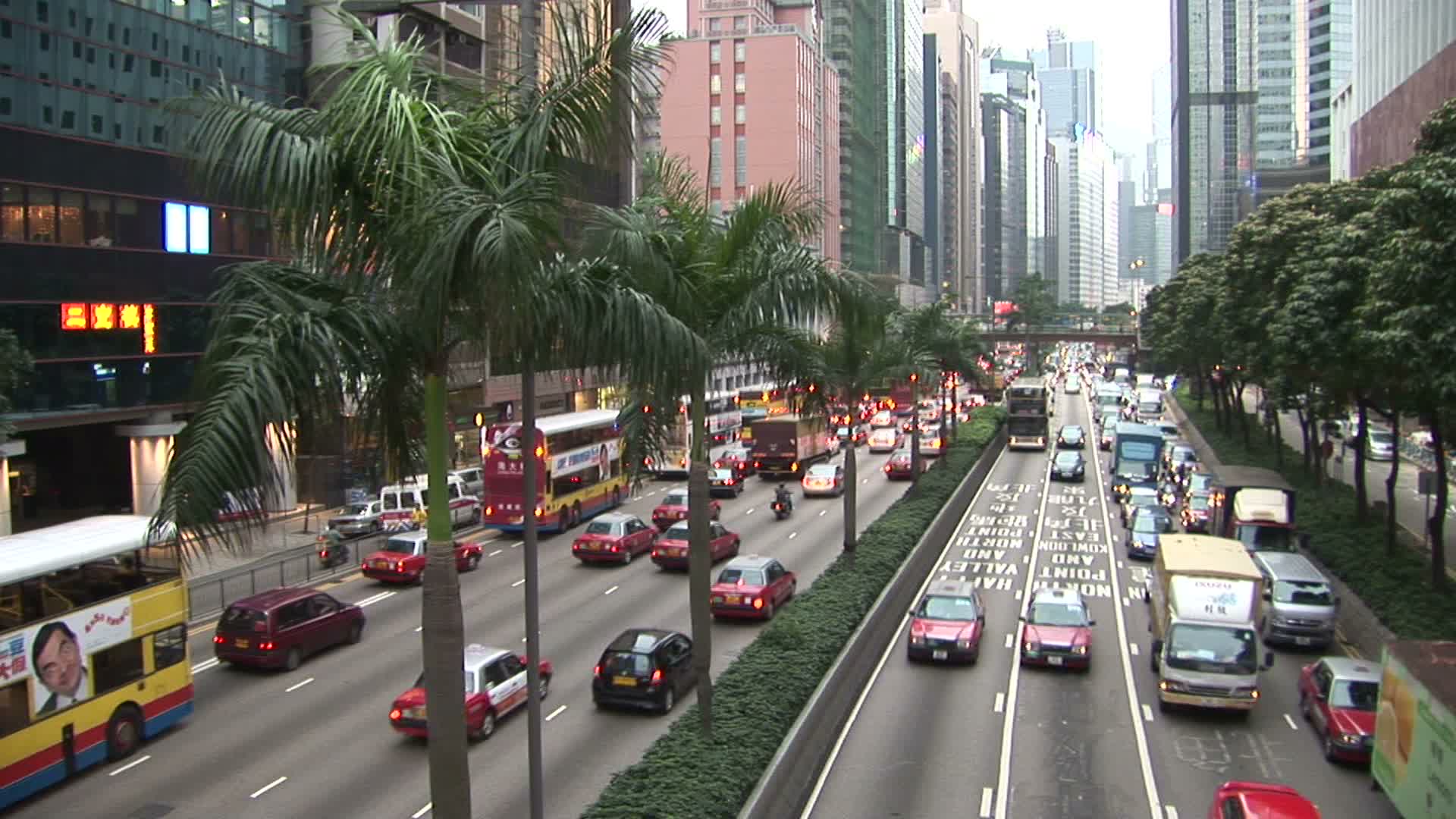 中国香港繁忙的交通状况视频素材