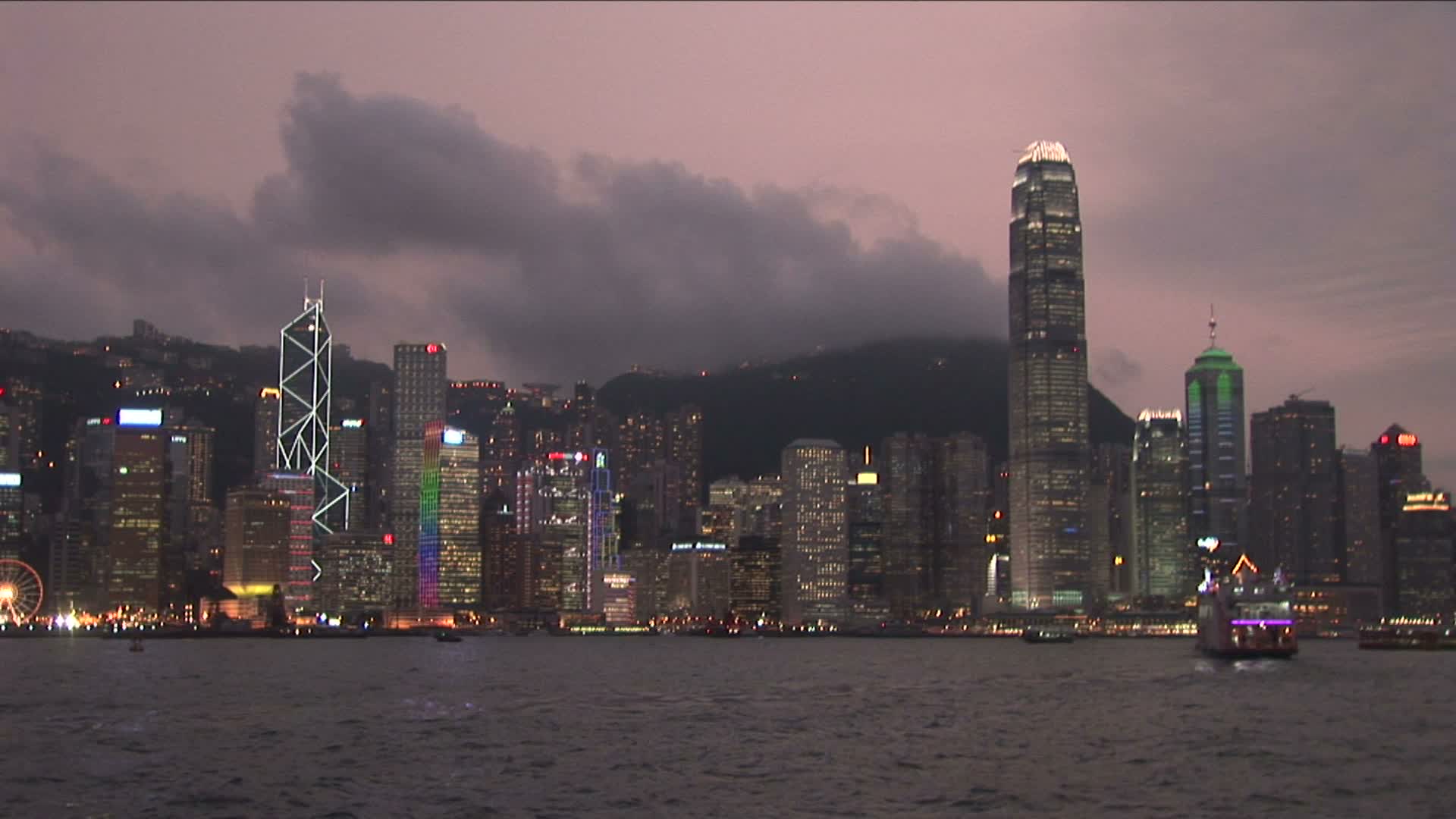 在中国香港的神奇时间的城市广角视频素材