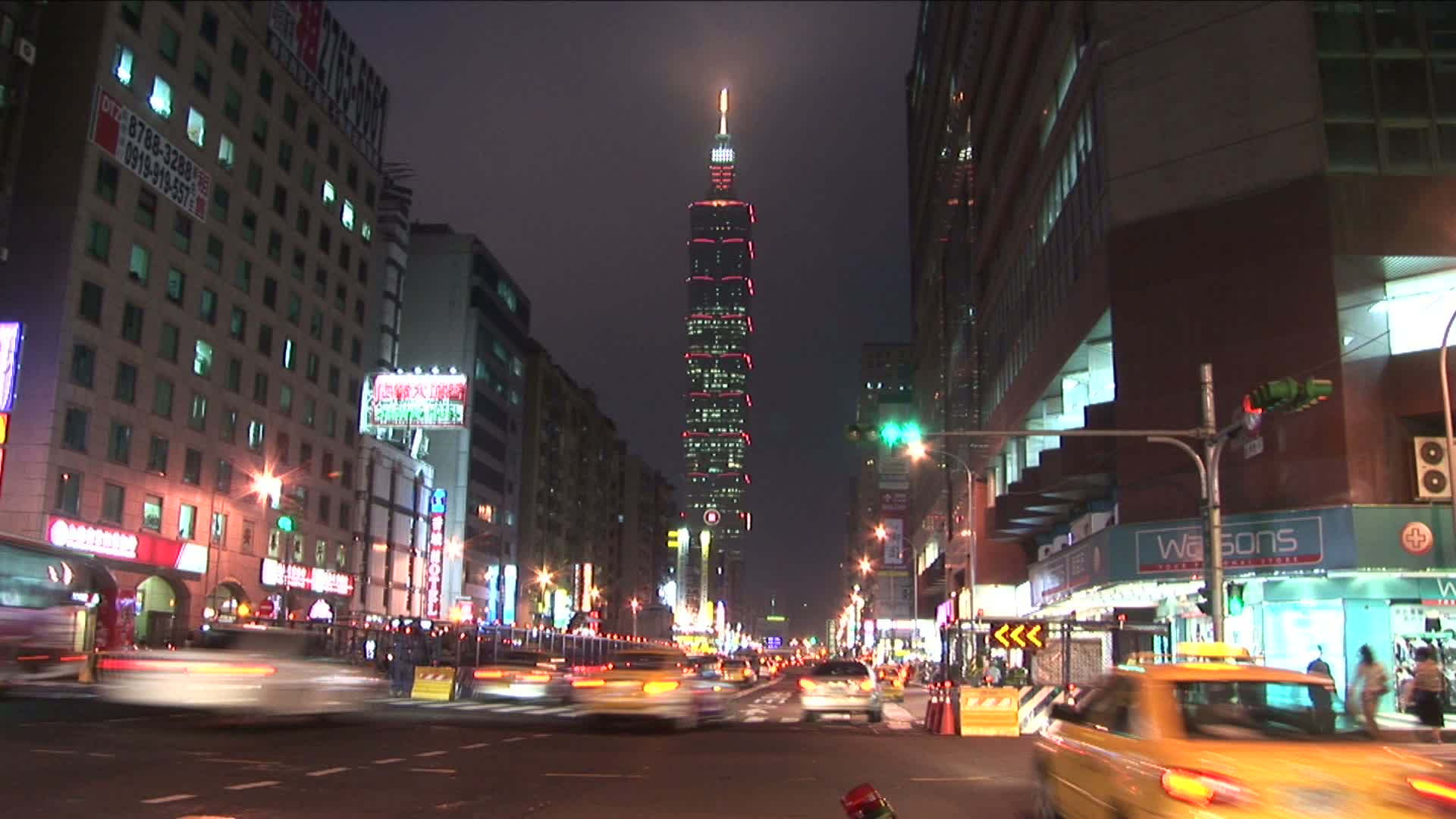 台北101大厦夜景视频素材