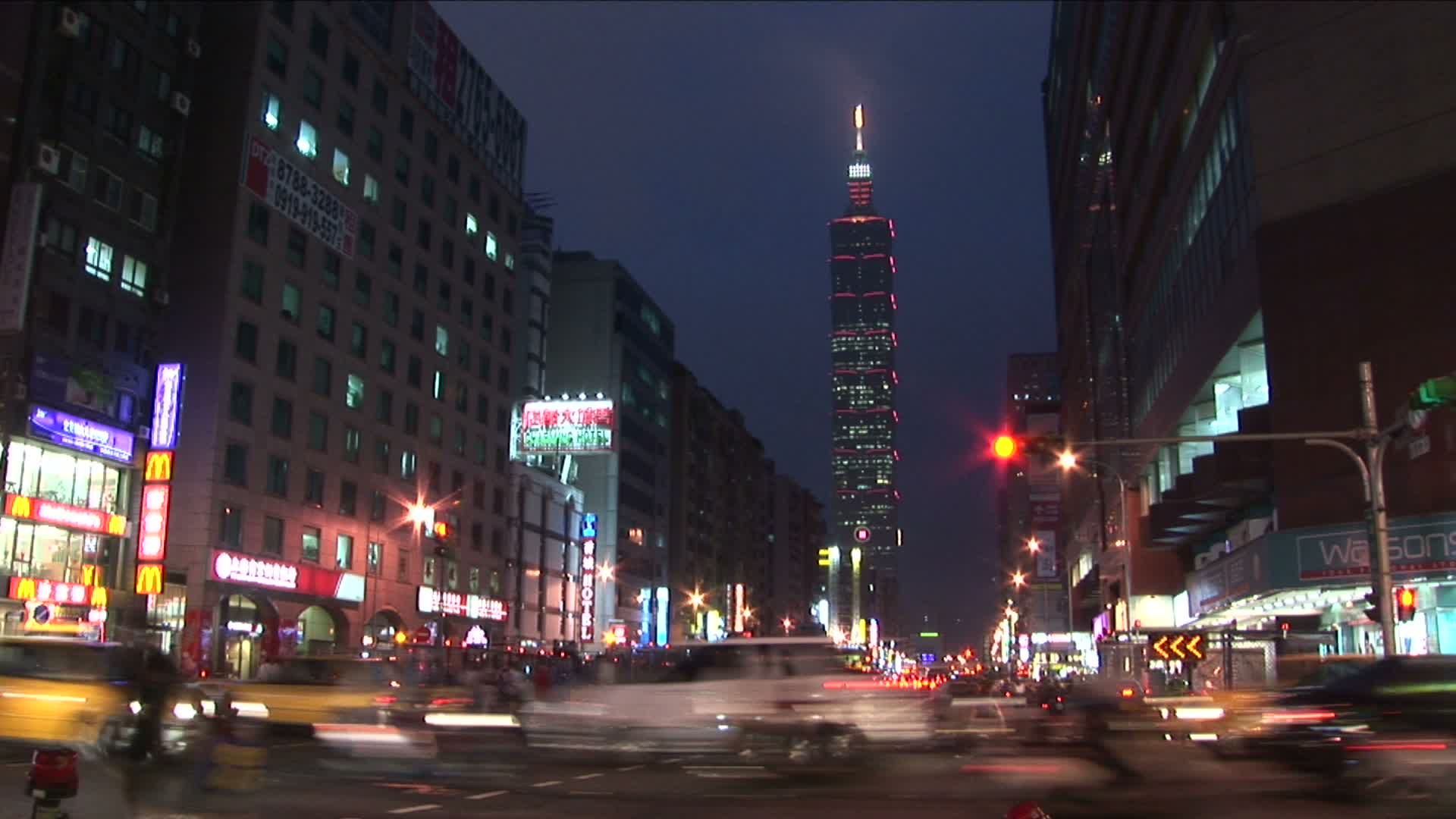 台北101大厦夜景视频素材