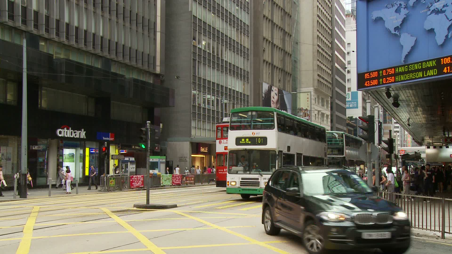 中国香港的一个城市街道视频素材