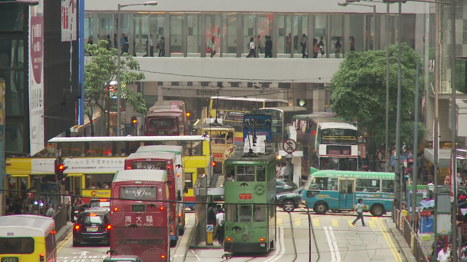 中国香港的城市交通景象视频素材