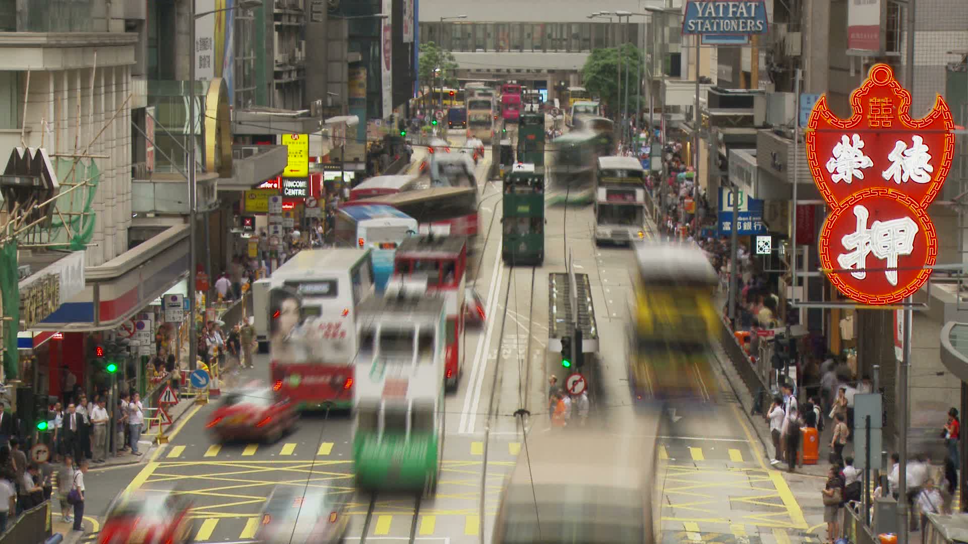 中国香港的城市交通景象视频素材