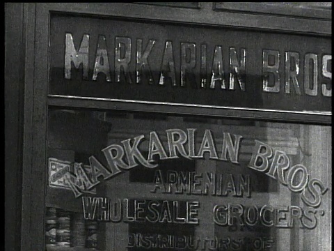 1939年，美国纽约，MS Armenian杂货店门面视频素材