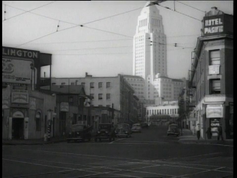 1944年，美国加利福尼亚州洛杉矶市日本区市政厅视频素材